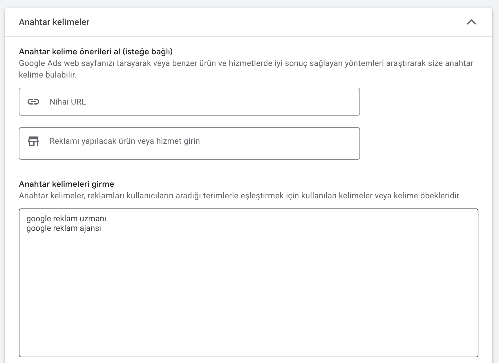 Google Ads anahtar kelime girme - sektöre özel doğru kelimeleri belirleme
