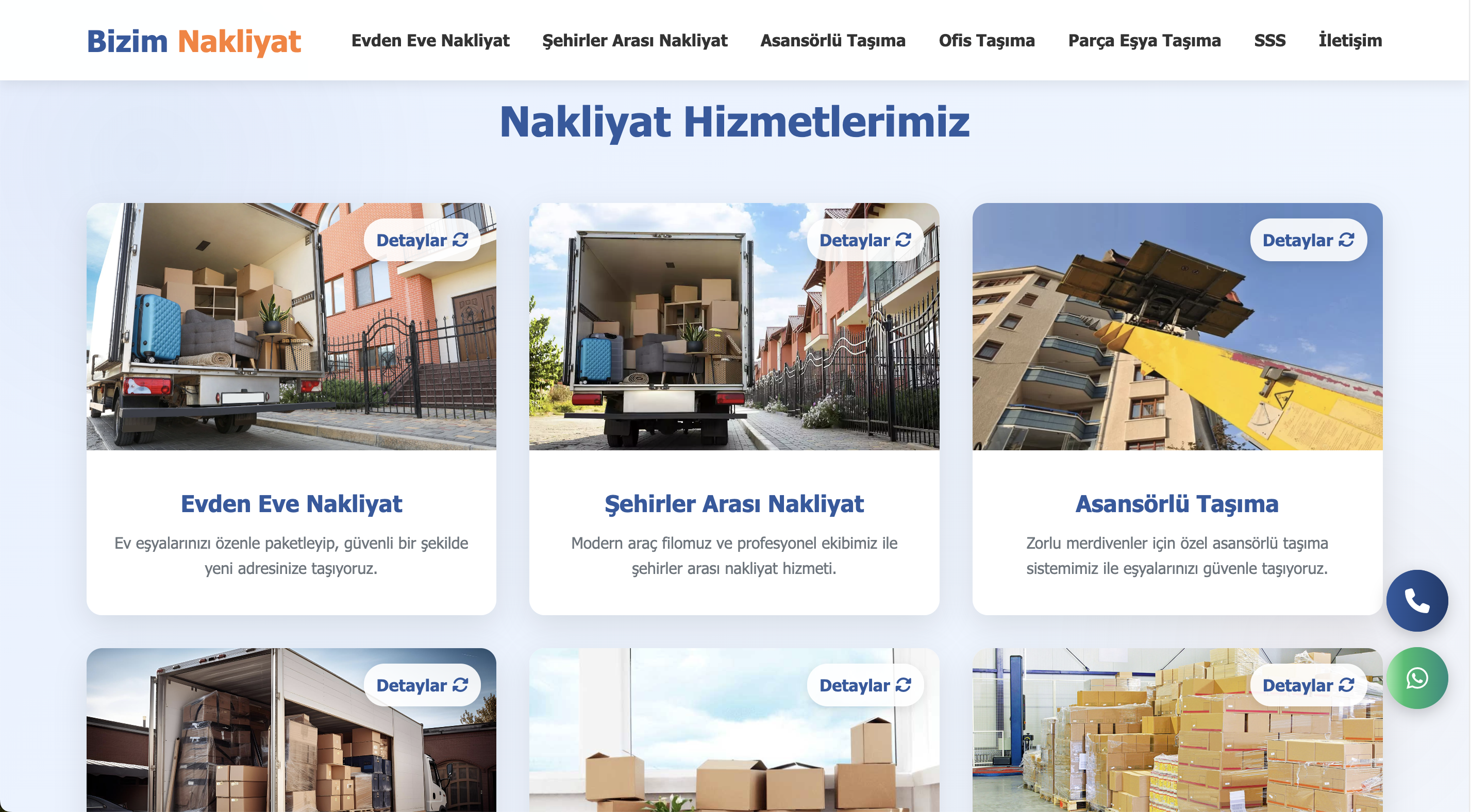 Bizim Nakliyat Web Sitesi - Nakliyat sektöründe öncü firma