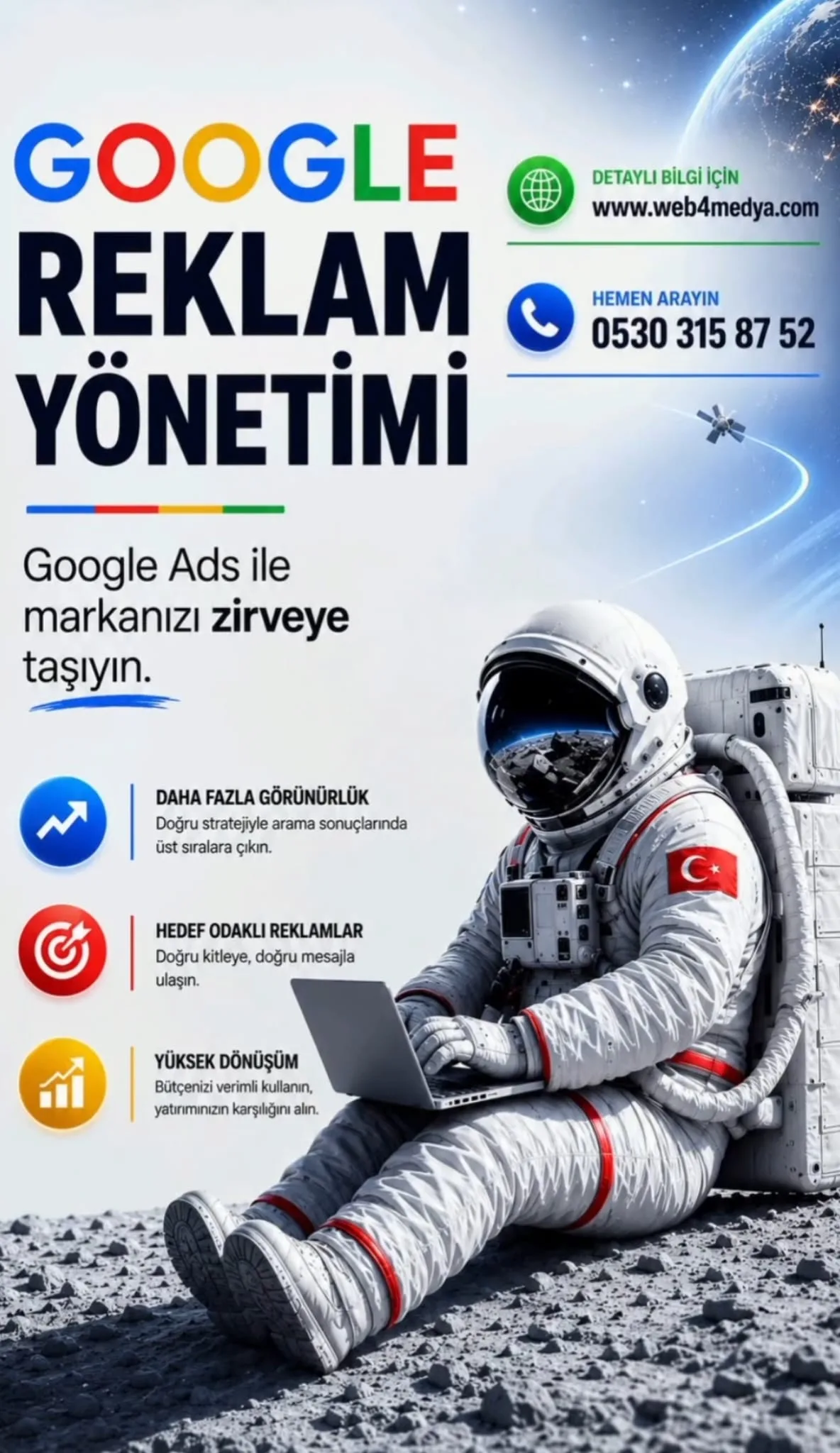 Web4Medya Google reklam yönetimi — profesyonel Google Ads kampanya kurulumu ve optimizasyonu