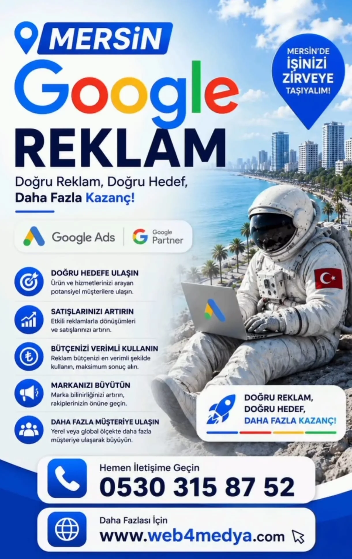 Mersin Google Reklam Ajansı — Web4Medya | Google Ads ve dijital reklam yönetimi